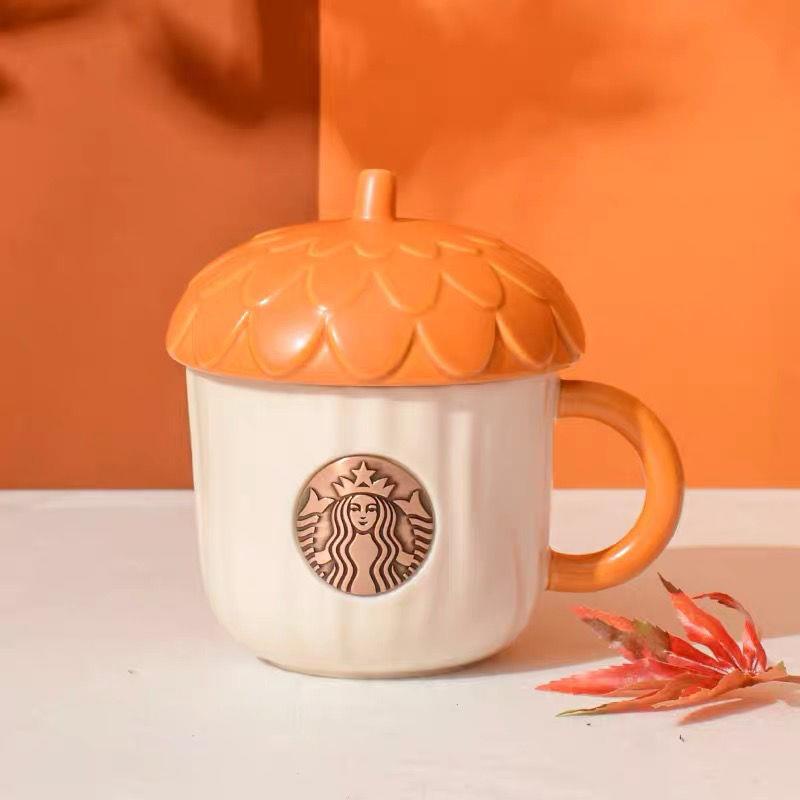 Starbucks Cốc Cà Phê Starbucks Bằng Gốm Hình Thỏ / Cáo / Sóc Có Nắp Đậy Đáng Yêu