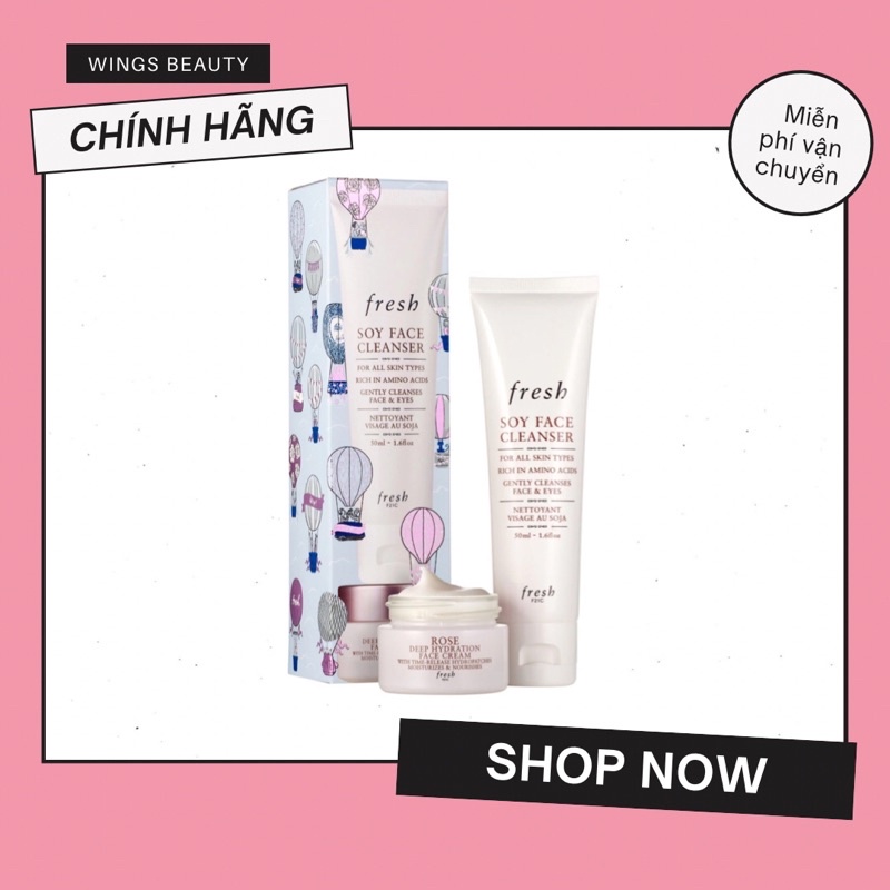 FRESH - Bộ dưỡng da Cleanse &amp; Moisturize Skincare Set