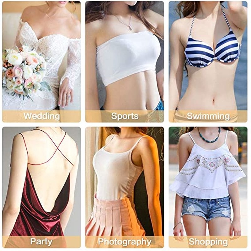 1 cặp miếng dán ngực vô hình tự dính không dây dùng một lần cho nữ