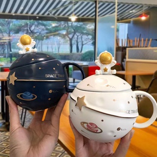 Sản phẩm mới✕Hành tinh sáng tạo cốc nước nữ sinh sinh giá trị cao cốc sứ có nắp thìa món quà sinh nhật dễ thương cô gái