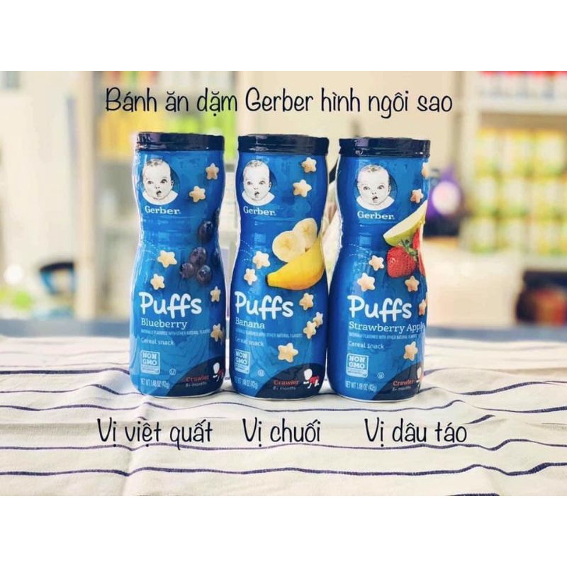 Bánh ăn dặm Gerber hình sao NON GMO tập bốc nhón cho bé từ 8m+