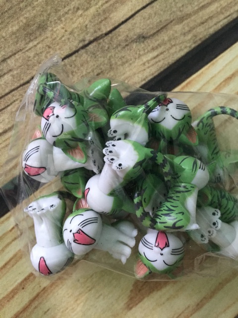 Mèo Xanh Mini Biểu Cảm Cute -Phụ kiện trang trí sen đá