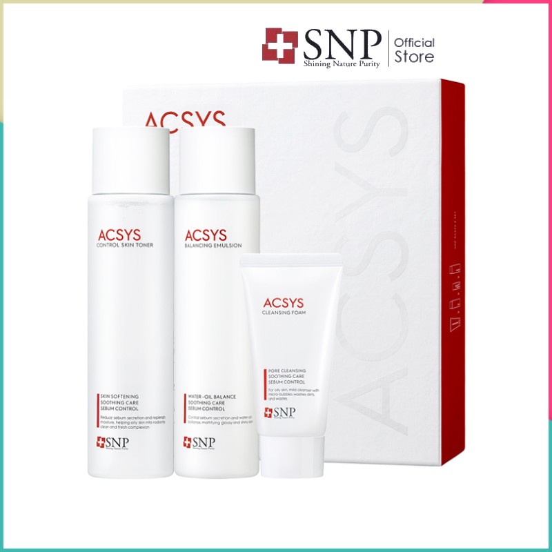 Bộ Sản Phẩm Chăm Sóc Da Mụn Da Nhờn Acsys Skin &amp; Lotion Set Tặng Kèm Sữa Rửa Mặt Acsys