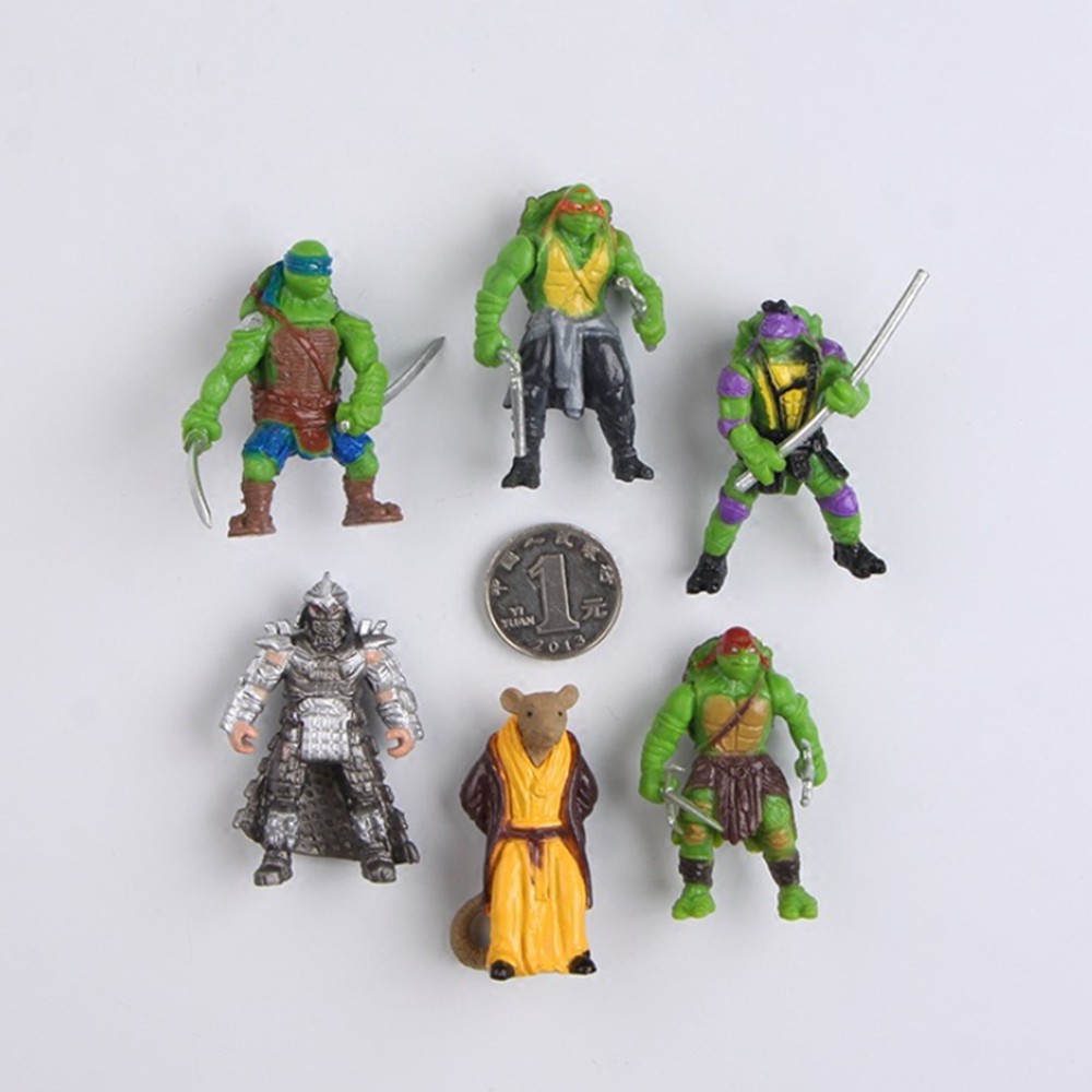 Bộ 6 Ninja Rùa cao 5 cm mẫu 02 - Đồ chơi mô hình Teenage Mutant Ninja Turtles PB2016 giá rẻ đẹp Ninja rùa New4all