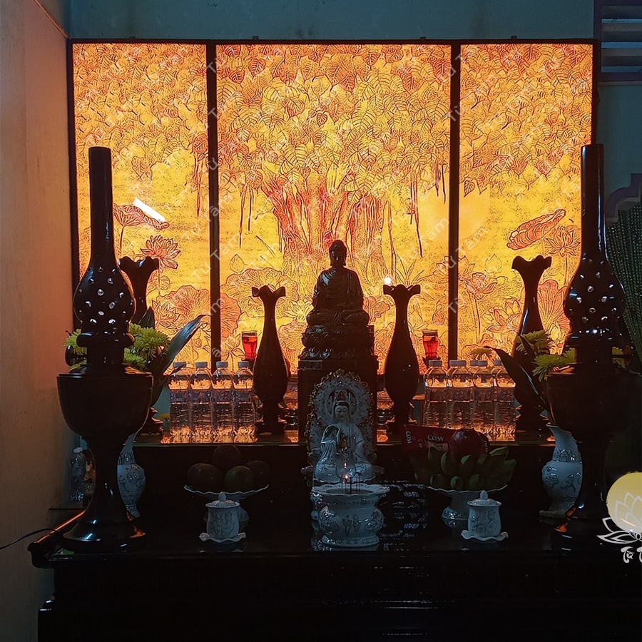 Đèn Hào Quang In Tranh Trúc Chỉ Ngang Độc Quyền, Cắm Điện Tại Xưởng Tranh DecorNow - XDCN-09