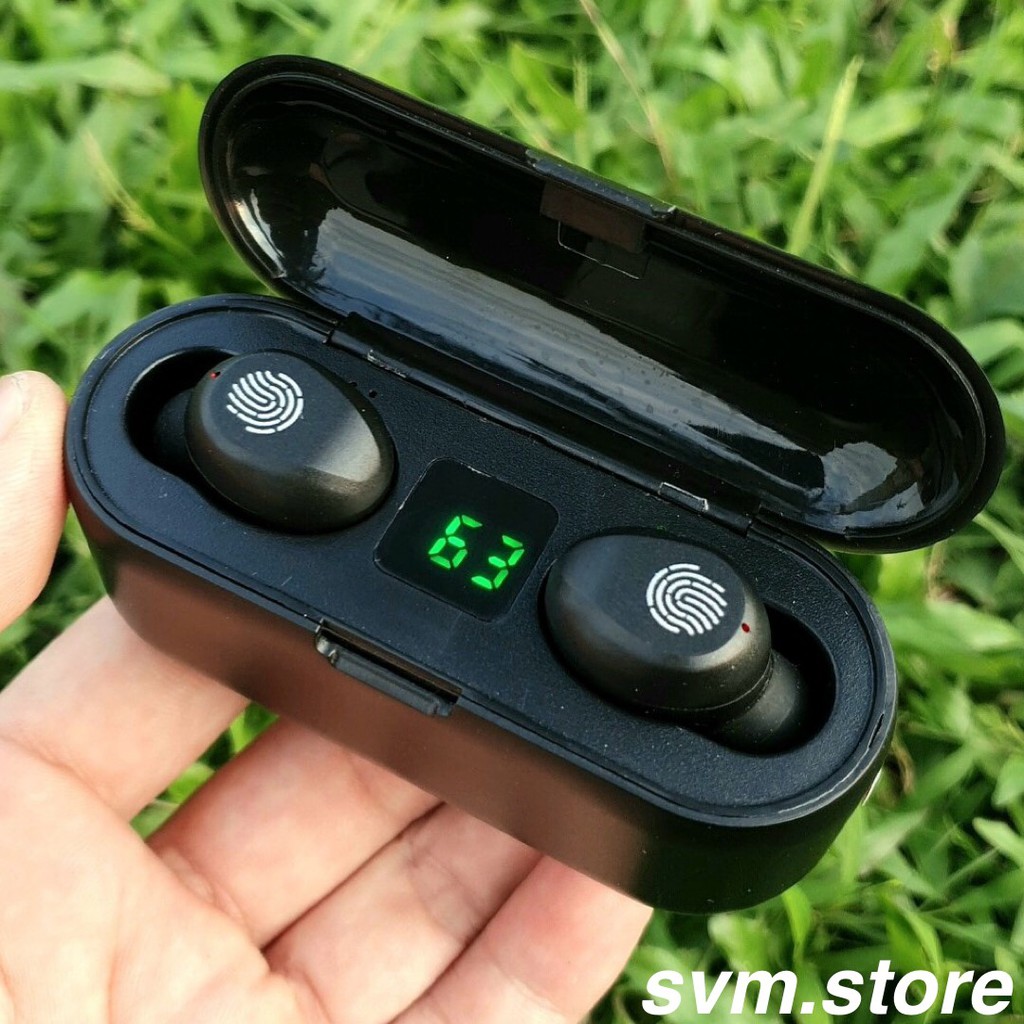 Tai nghe Bluetooth TWS F9 bản Quốc tế True Wireless không dây nút cảm ứng kháng nước thể theo stereo 4.9 | BigBuy360 - bigbuy360.vn