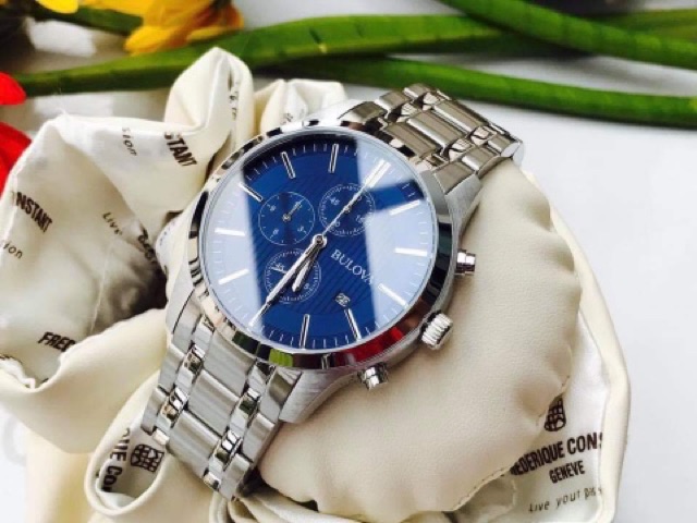 Đồng hồ nam Bulova 96B306 dial xanh blue tuyệt đẹp!