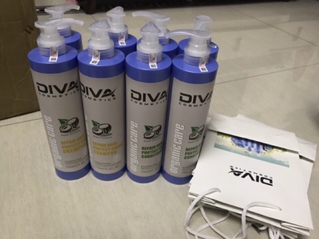 Bộ Dầu Gội Diva Xanh 750ML*2  Phục Hồi Và Giữ Màu