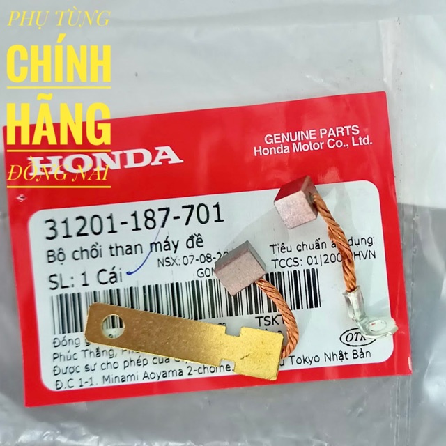 BỘ THAN ĐỀ/CHỔI THAN ZIN DREAM 100cc/ WAVE A/S/RS/RSX 100cc CHÍNH HÃNG HONDA