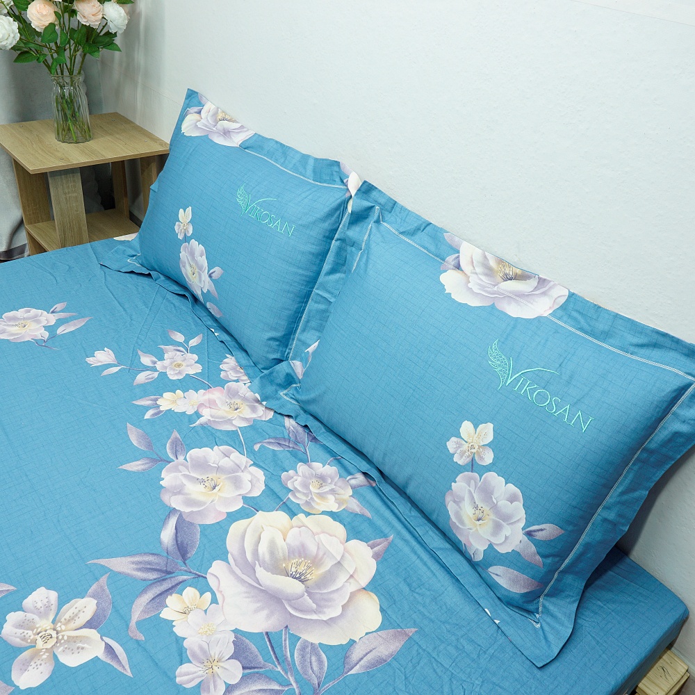 (SALE 65%) drap + vỏ chăn VIKOSAN SENSY cao cấp cotton ảnh thật tự chụp