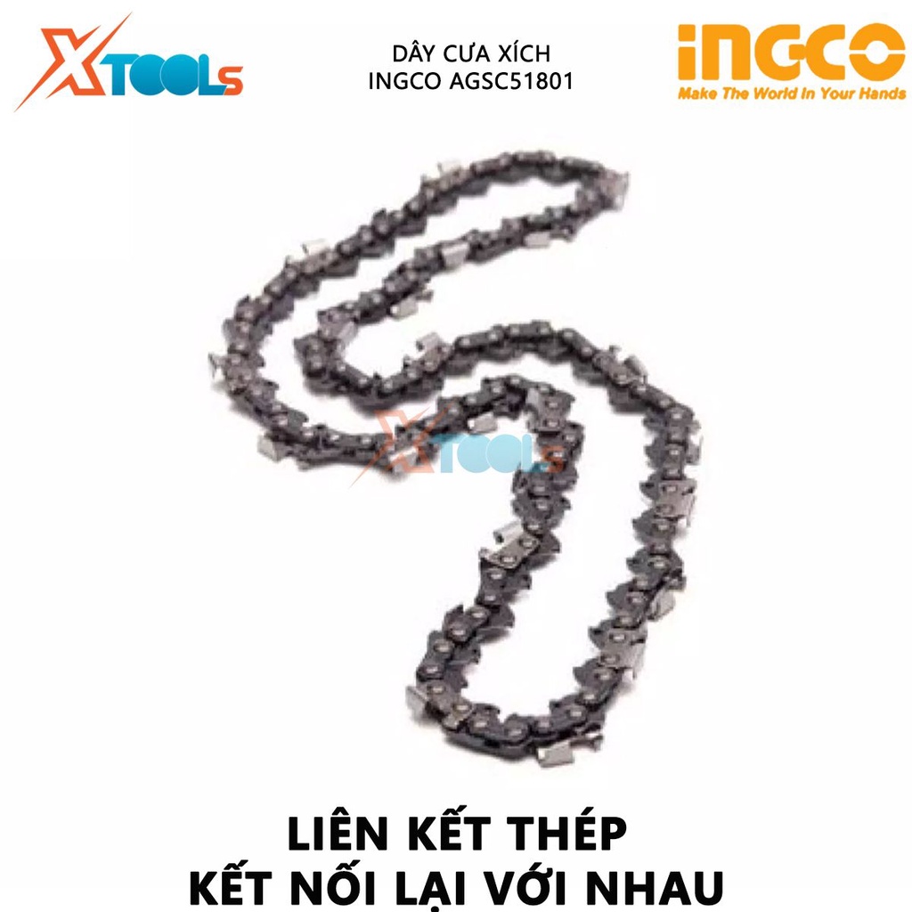 Dây cưa xích INGCO AGSC51801| xích máy cưa 18'', đóng gói vỉ nhựa kép, thích hợp sử dụng cho máy cưa xích GCS5451811