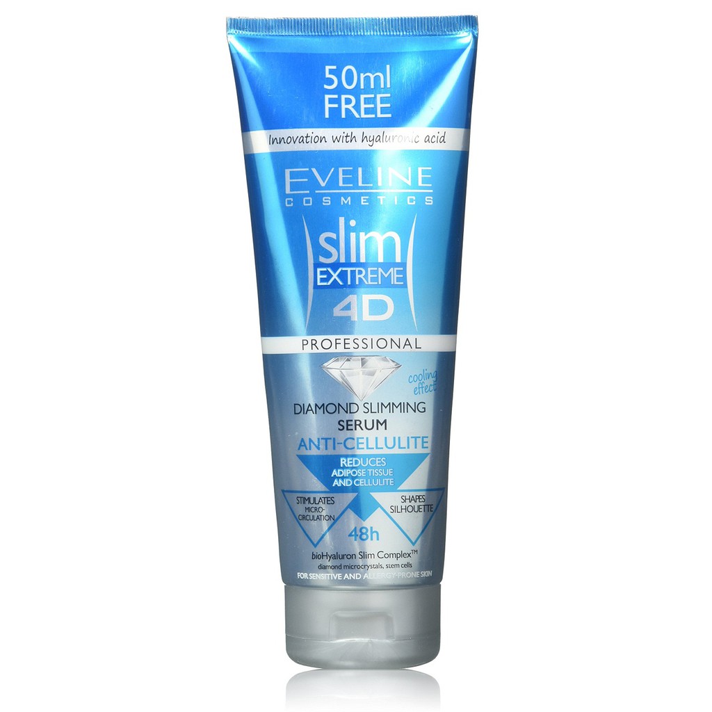 [Mã FMCGM100 - 10% đơn 500K] Kem giảm béo EVELINE chống tích tụ mỡ vi tinh thể Kim cương Slim Extreme 4D 250ml