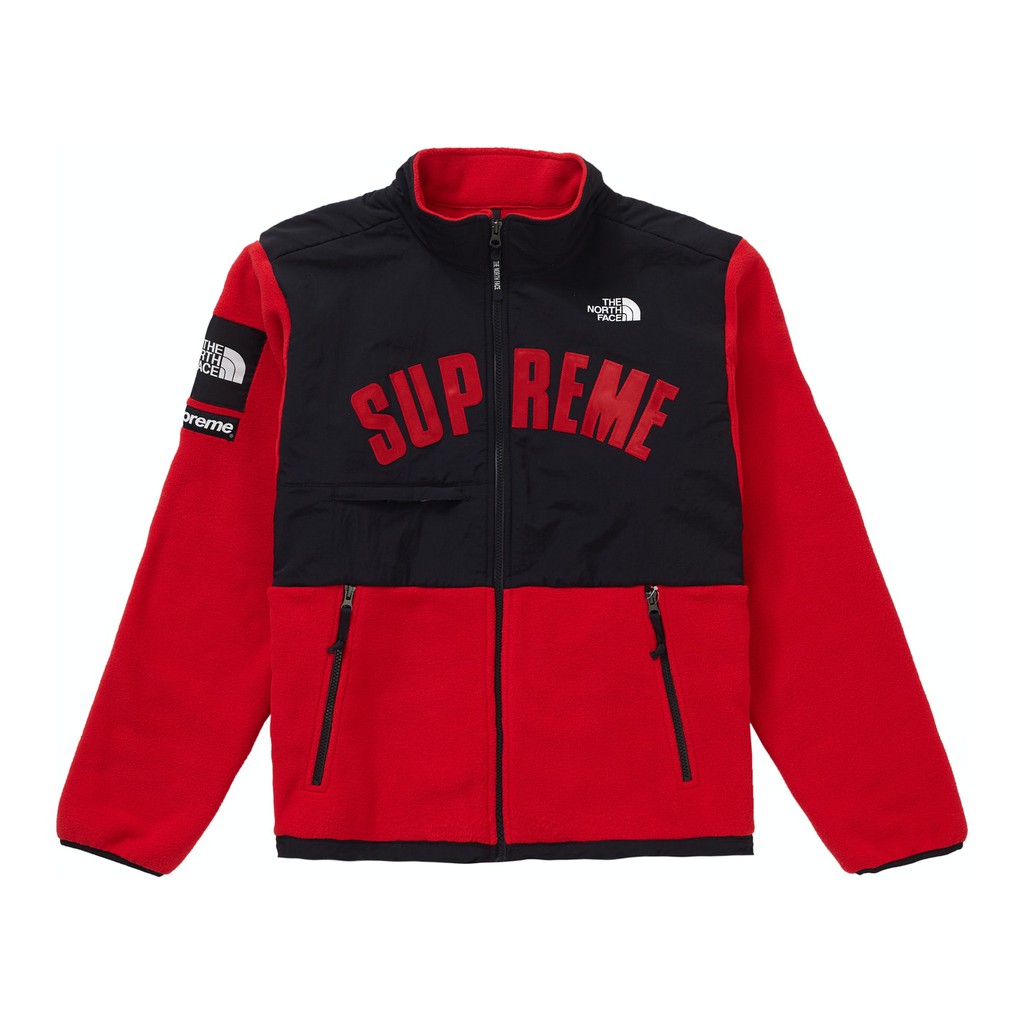 Supreme Jacket - Áo Khoác Supreme TNF Arc Logo Denali Fleece Best Quality (Red/Black)