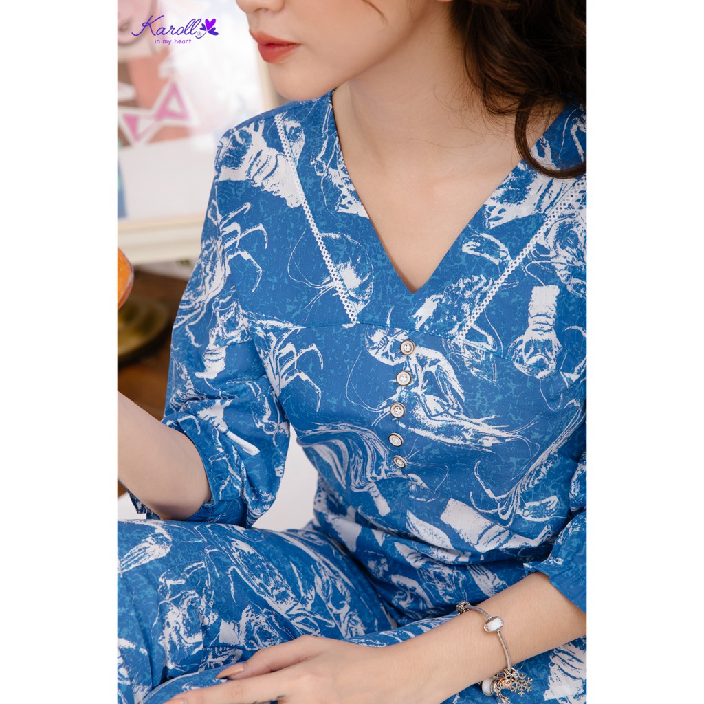 Hãng Karoll - Bộ thô áo dài quần dài 2019 -NH19.125
