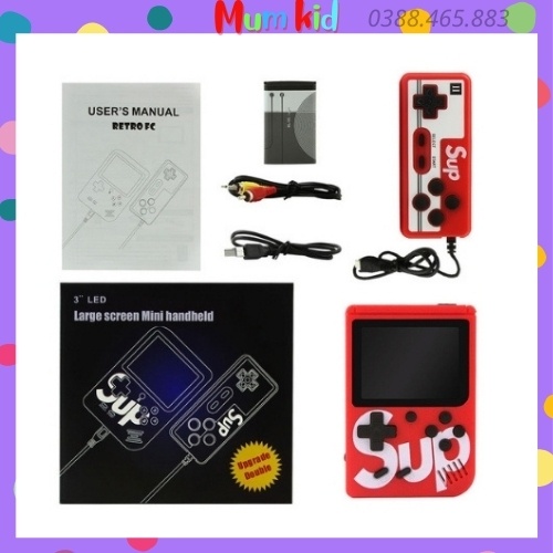 Máy chơi game cầm tay 4 nút SUP 400 trò vui nhộn chơi được 2 người giá rẻ. BH 6 tháng MUMKID48