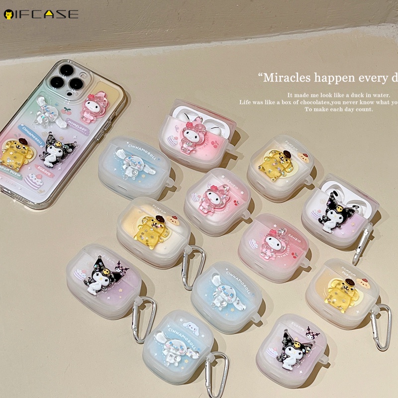 Vỏ Bảo Vệ Hộp Sạc Tai nghe không dây Airpods 1 2 3 Pro 3 In Hình Cinnamoroll Melody Kulomi Dễ Thương