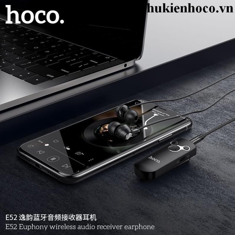 Tai Nghe Bluetooth Hoco E52 Có Cài Áo Hỗ Trợ 6 Giờ Đàm Thoại Liên Tục - Bảo Hành 12 Tháng Chính Hãng