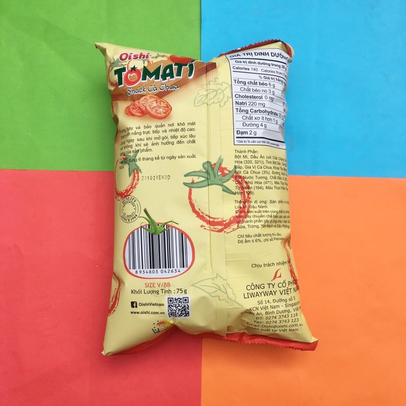 Bim bim Oishi snack Tomati cà chua 68g siêu to khổng lồ
