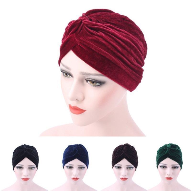 Khăn turban quấn đầu màu sắc thời trang