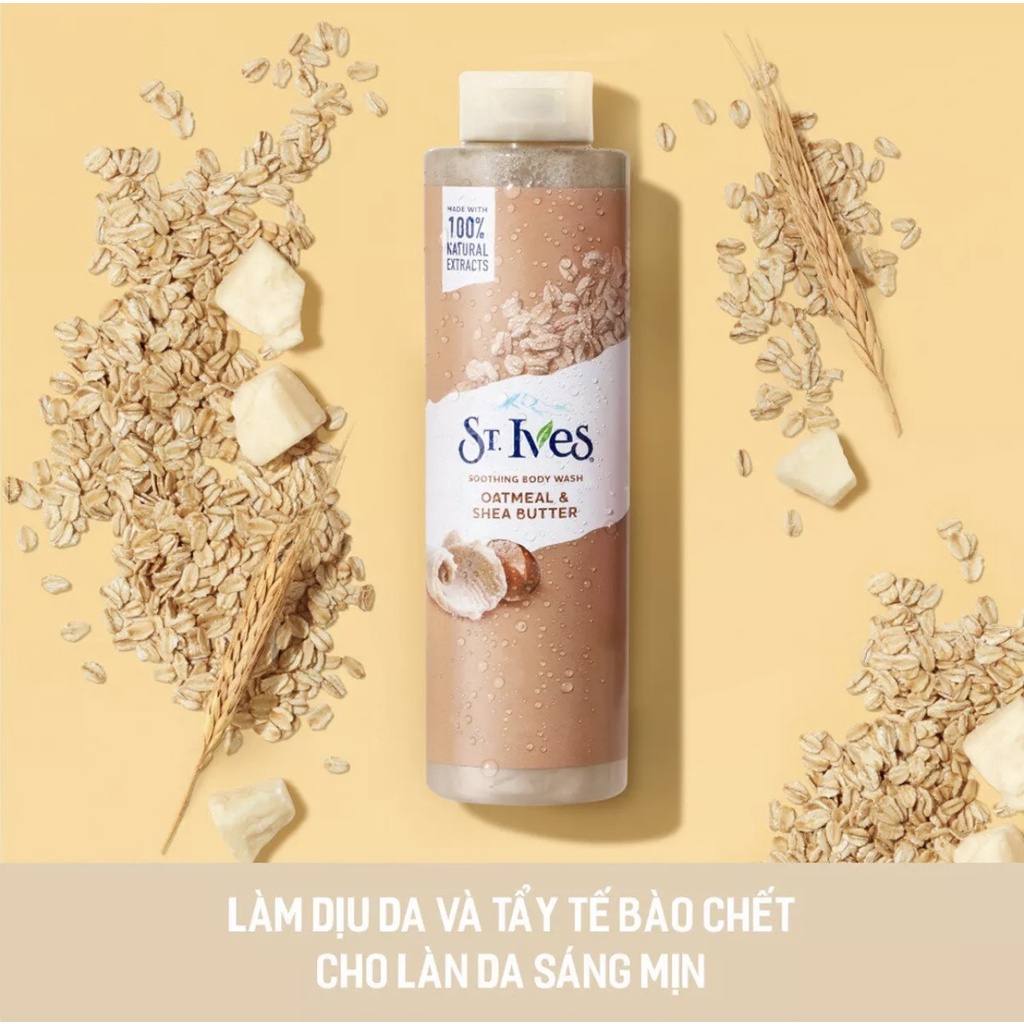 COMBO Sữa tắm St.ives Yến Mạch và Bơ [650ml]  + Sữa dưỡng thể St.Ives Oatmeal and Shea Butter [621ml]