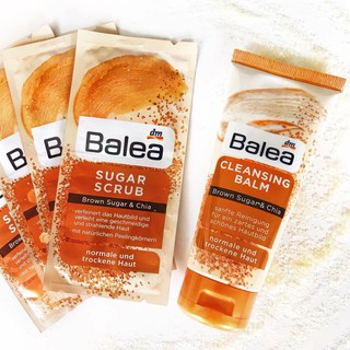 Sữa rửa mặt tẩy da chết Balea Cleansing Balsam dạng kem chiết xuất từ đường nâu và hạt chia