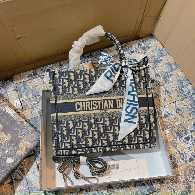 Túi thổ cẩm tote size 27cm fullbox tặng khăn lụa