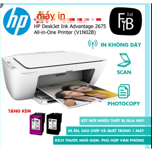 [Tặng kèm mực] Máy in phun màu HP DeskJet Ink Advantage 1115 (F5S21B)