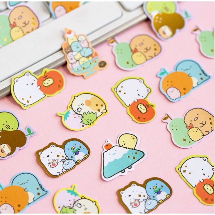 40 Miếng Dán Sticker Kawaii Nhật Bản