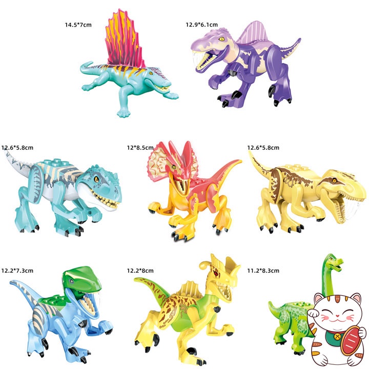 Bộ 8 Khủng Long Nhiều Chủng Loài Siêu Đẹp Dinosaur Đồ Chơi Ghép Hình Lắp Ghép Thông Minh Lego YG MOC DIY