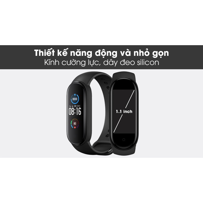 Vòng đeo tay thông minh miband 5 Hàng chính hãng phiên bản quốc tế [ Bảo hành lỗi 1 đổi 1]