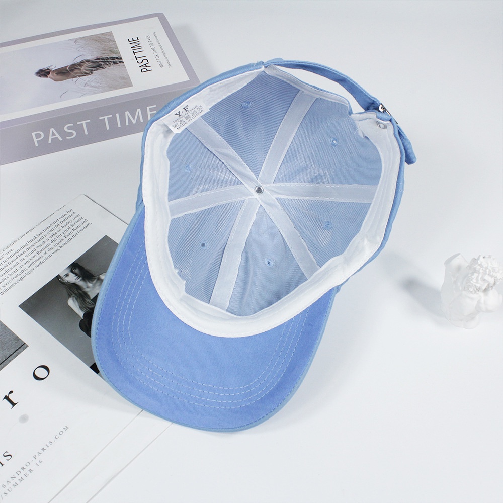 Mũ Lưỡi Trai Mềm Thoáng Khí Thêu Hình Mặt Cười Đơn Giản Thời Trang Xu Hướng Cho Nữ