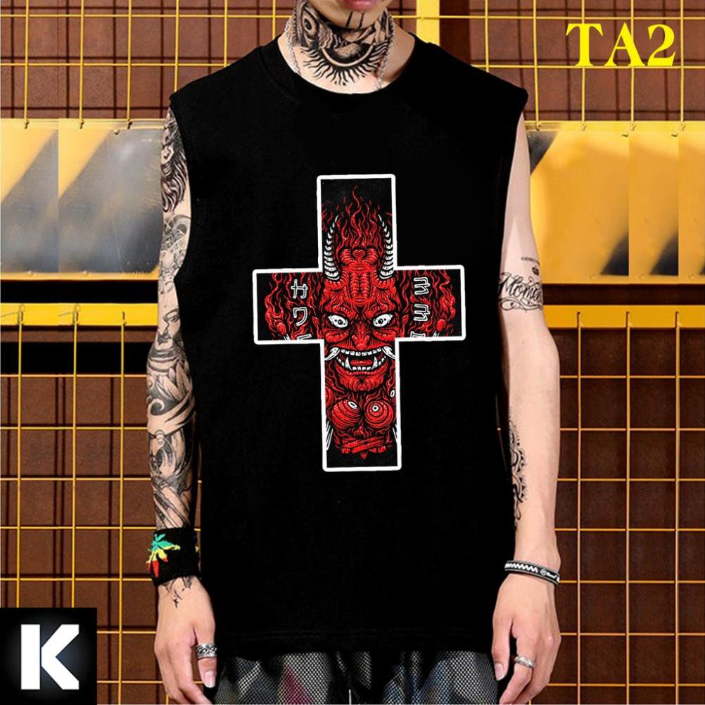 Áo thun TANKTOP TA2 OVERSIZE UNISEX (2 Màu ĐEN-TRẮNG) có bigsize vải cotton cao cấp