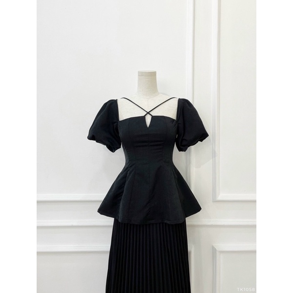 ÁO THIẾT KẾ CAO CẤP CHIẾT LY EO TÔN DÁNG VÒNG 2 MIX DÂY CHÉO CỔ SEXY, CUỐN HÚT CÓ SẴN MÚT NGỰC TIỆN LỢI SUN FAHIOƠ