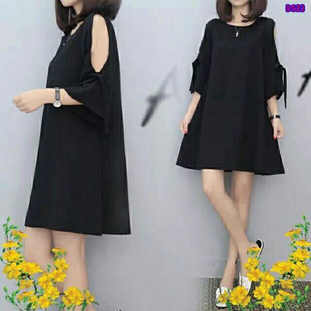 Đầm chữ A tay nơ