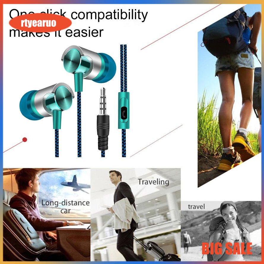 Tai nghe nhét trong tai Cáp nylon Bass nặng Tai nghe chắc chắn có micrô