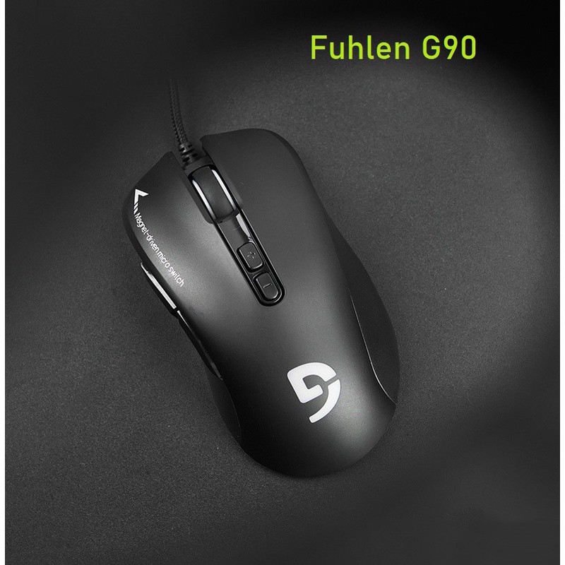 Chuột Gaming có dây giá rẻ Nút bấm bất tử kết nối USB, Chuột Fuhlen G90  Black chính hãng