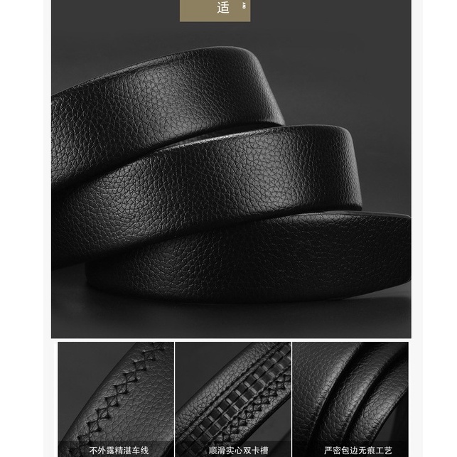 Thắt Lưng Nam Da Cao Cấp, Mặt Khóa Xoay 360, Khóa Tự Động Mạ Vang, Đen, Bạc Sang Trọng TL235