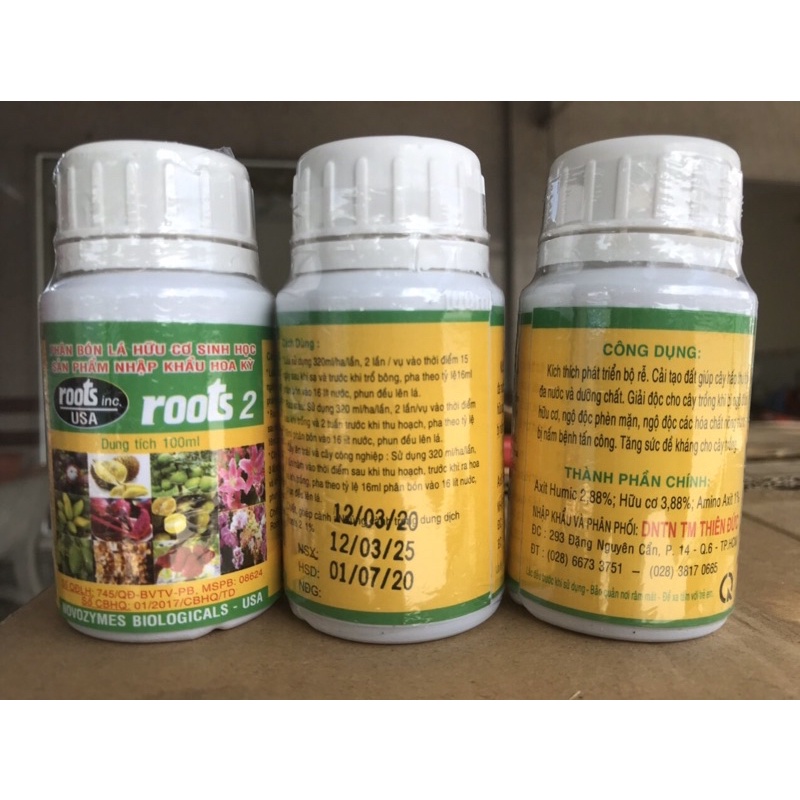 Phân bón lá, kích rễ roots 2 chai 100ml