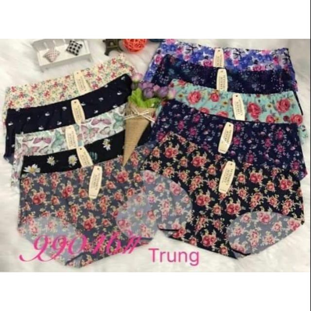 Set 10 Quần Lót Đúc Hoa Không Đường May