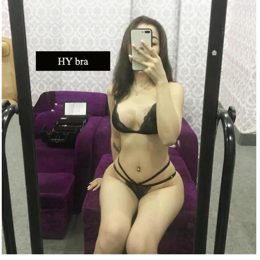 Bộ đồ lót ren bralette đen dây sexy có mút mỏng hàng thiết kế cao cấp BRAHY 003