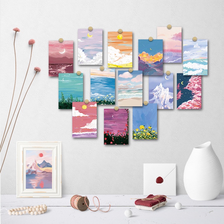 Set 15 Tấm Thẻ In Chữ Treo Tường Trang Trí Phòng Ngủ Phong Cách Bắc Âu