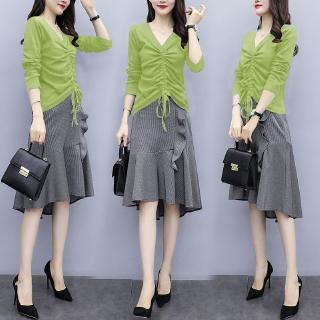 Áo Đầm Mùa Thu Ôm Bụng Hàn Quốc Che Phủ Bụng Đốt Mỡ Chính Hãng Xẻ Tà Phong Cách Hàn Quốc Cho Bạn Gái