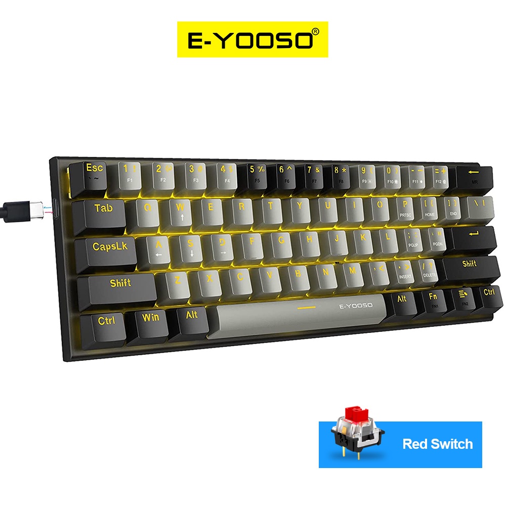 Bàn Phím Cơ Chơi Game E-YOOSO Z11 60% Mini Công Tắc 61 Phím