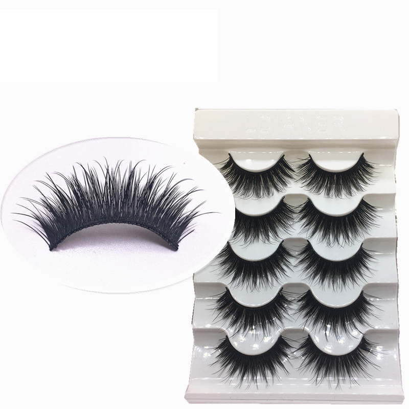 5 Cặp lông mi giả lông chồn dày 3d 100% chuyên dùng cho trang điểm