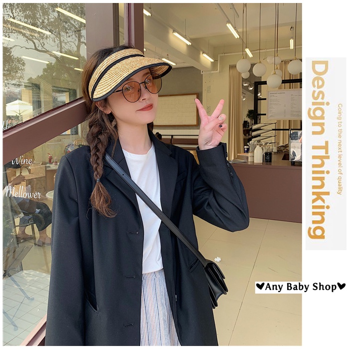 Mũ cói nữ đi biển đi chơi nửa đầu viền đen cực xinh-siêu hot mùa hè(hàng có sẵn) ❣❣