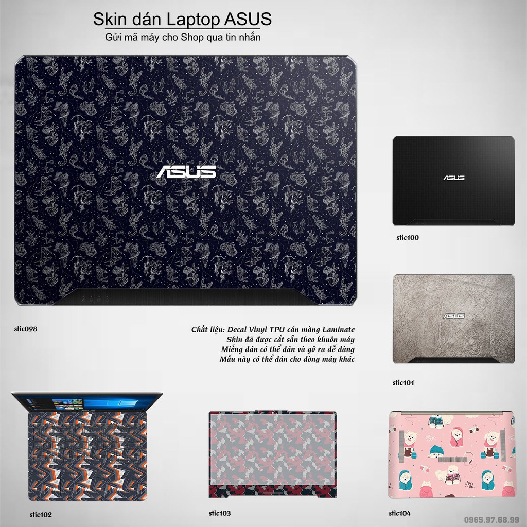Skin dán Laptop Asus in hình Hoa văn sticker _nhiều mẫu 17 (inbox mã máy cho Shop)