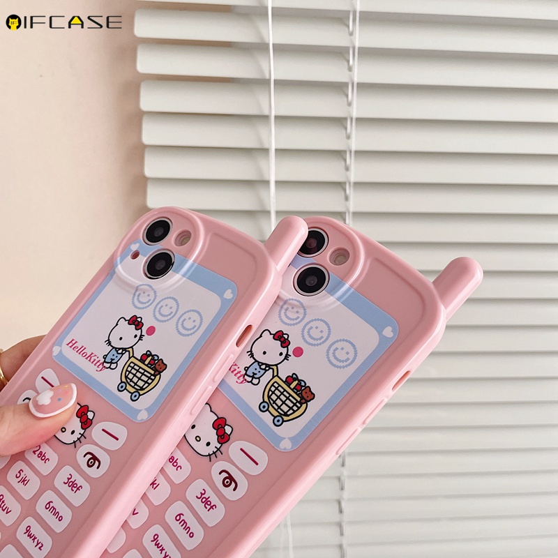 Ốp Điện Thoại Dẻo Họa Tiết Hoạt Hình Hello Kitty Phong Cách Cổ Điển Chống Sốc Cho iPhone 13 12 11 Pro Max XS Max XR X