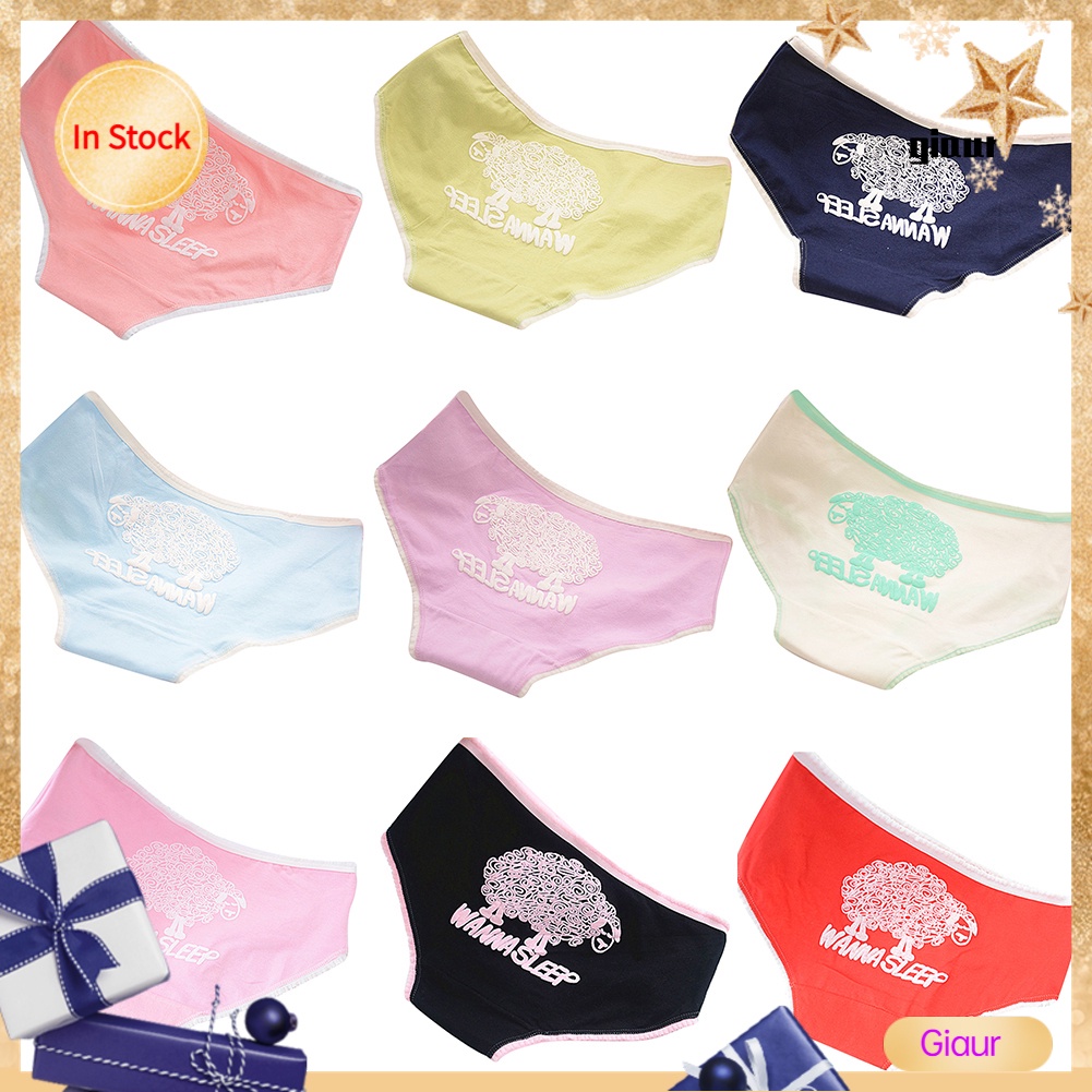 Quần lót cotton lưng thấp đính nơ đáng yêu cho nữ
