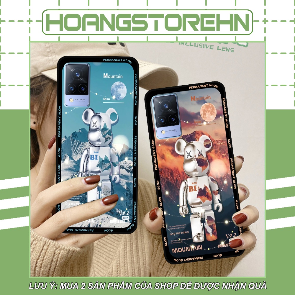 Ốp Vivo V21 5G in hình họa tiết Mountain, Be@rbrick dễ thương (T13 - T18)