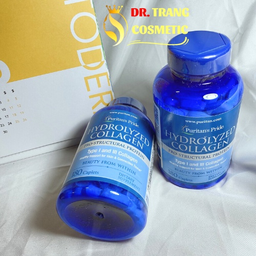 Viên Bổ Sung Puritan's Pride Hydrolyzed Collagen Đẹp Da 180 Viên DR. TRANG